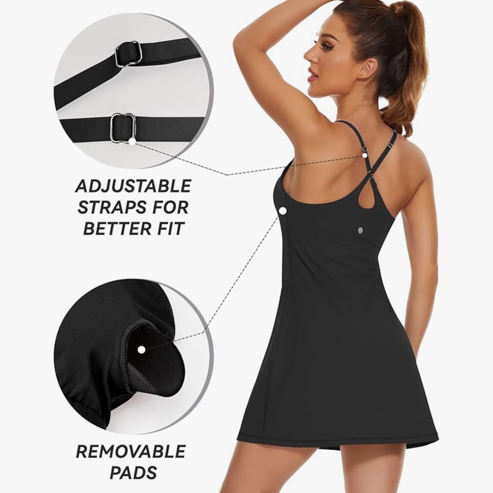 Danskin Black Women's Skinny Straps Active Dress